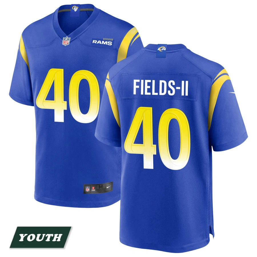 Youth Los Angeles Rams Royal #40 Tony Fields II Game Jersey